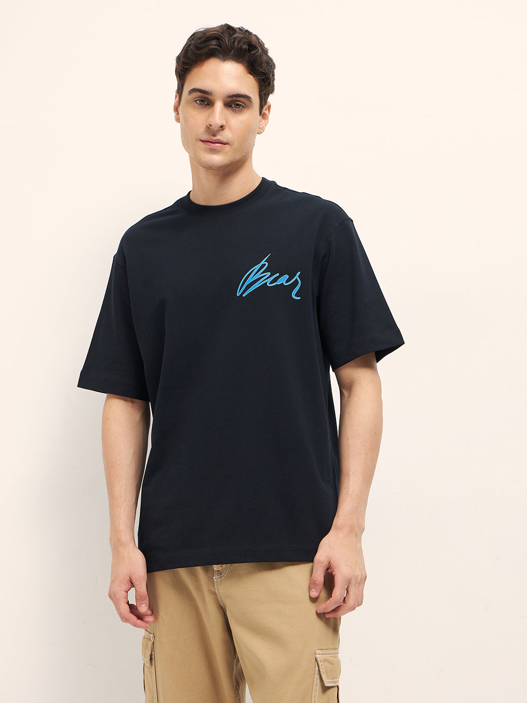 Men Black Oversize Graphic T-Shirt