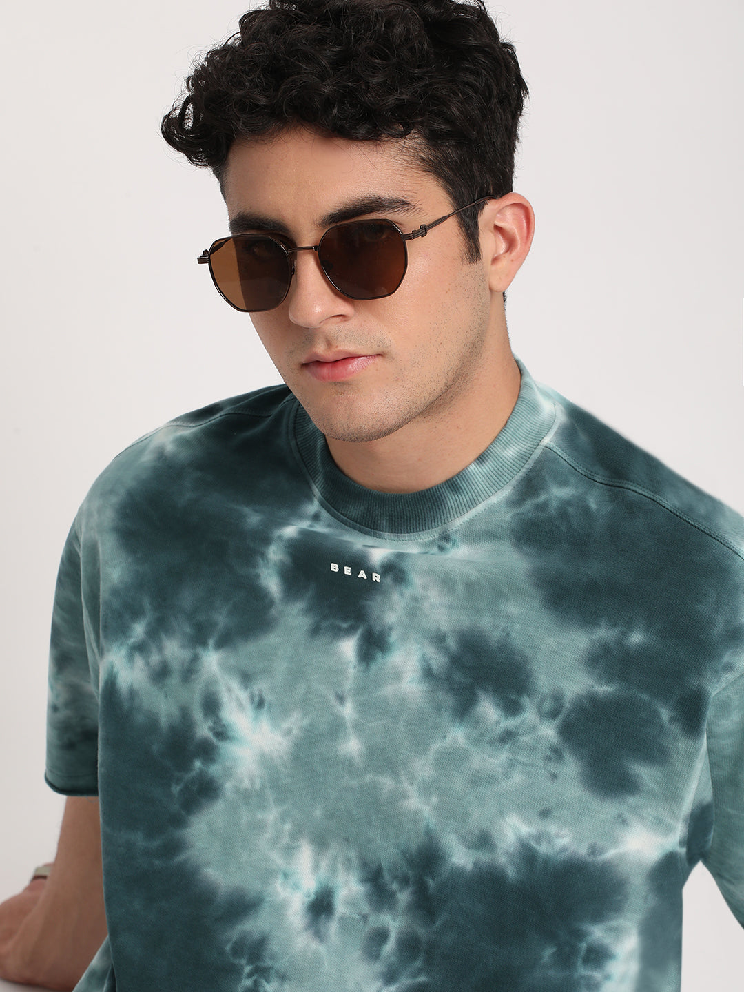 Men Blue Cotton Dyed T-Shirt