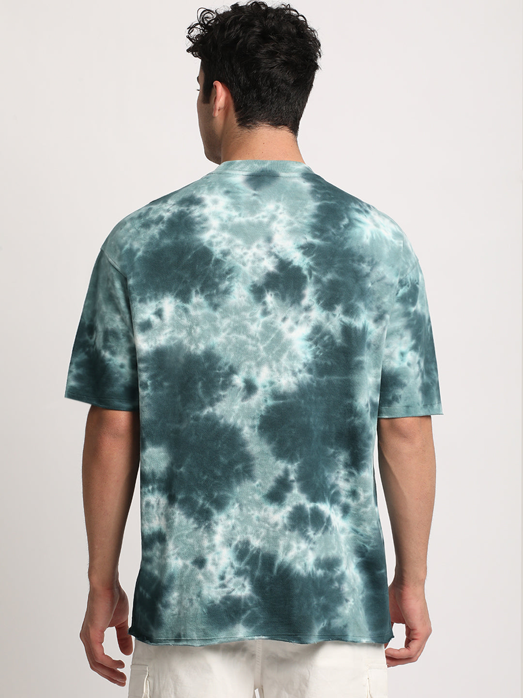Men Blue Cotton Dyed T-Shirt