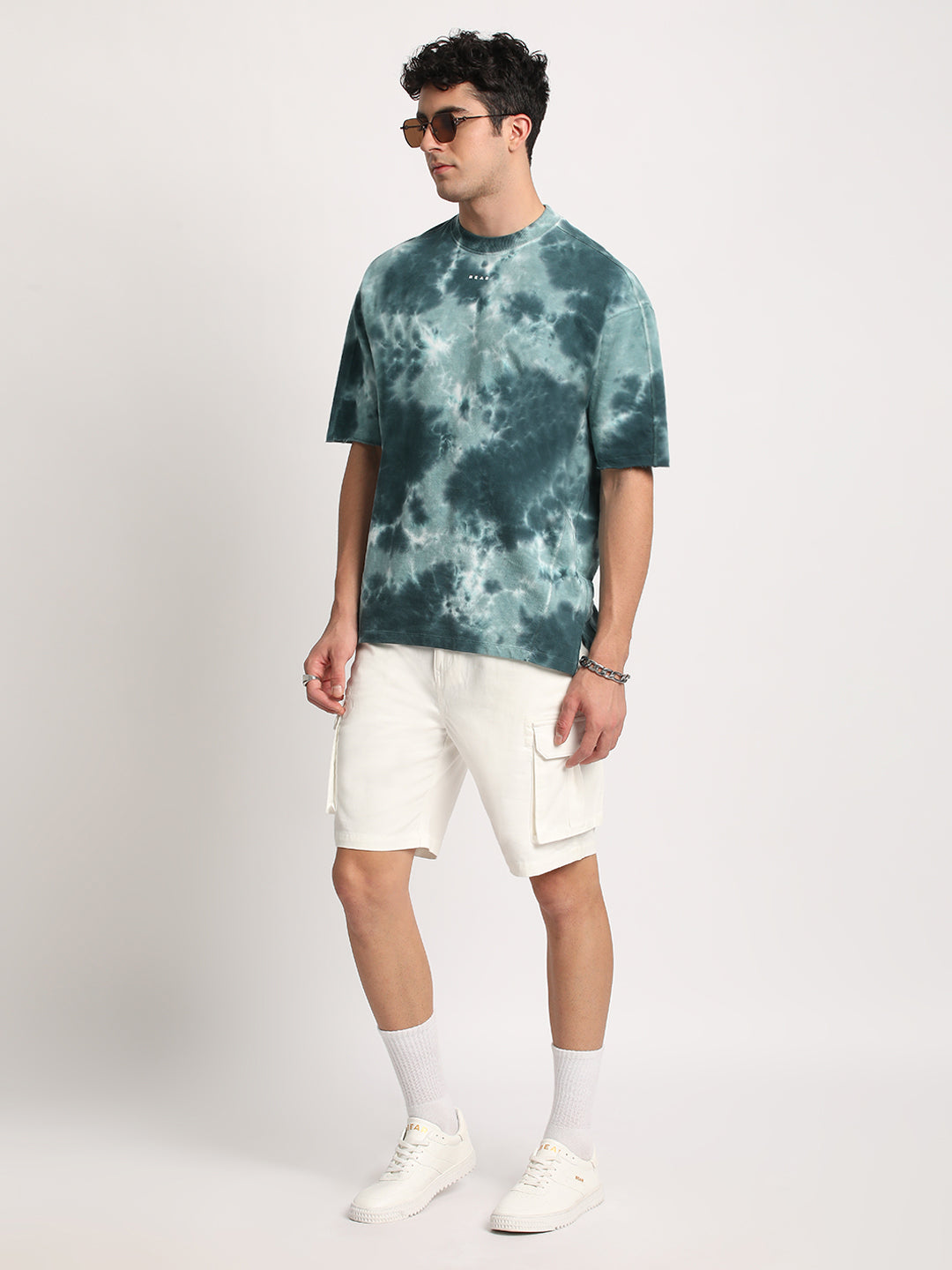 Men Blue Cotton Dyed T-Shirt