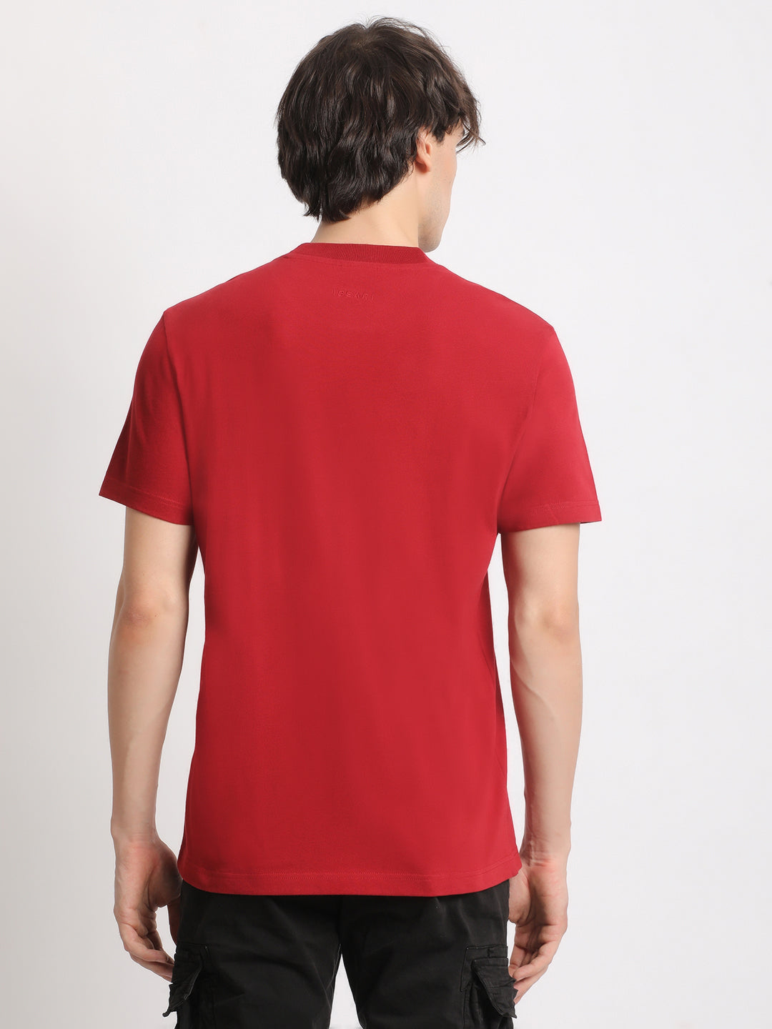 Men Maroon Solid Regular Fit Round Neck T Shirt | The Bear House