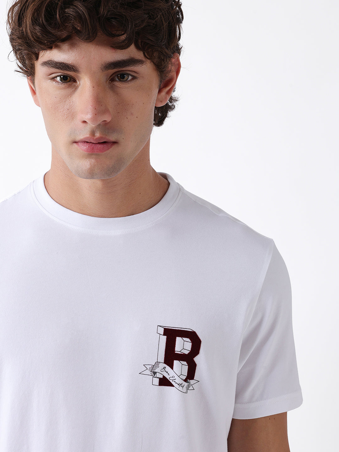Men White Graphic Cotton T-Shirt