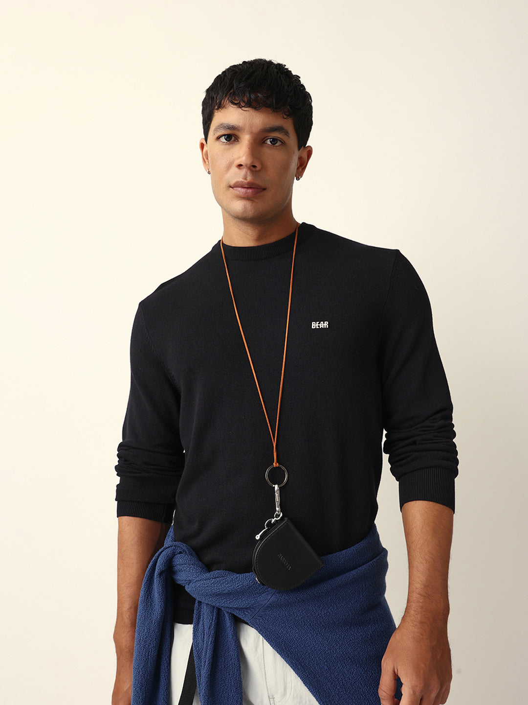 Men Black Viscose Rayon Solid T-Shirt