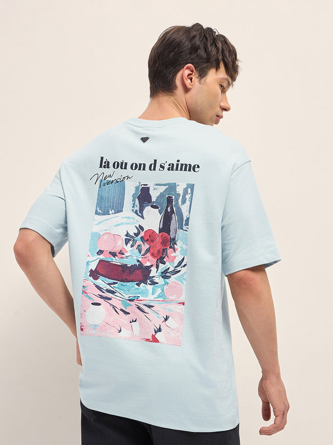 Men Cotton Crew Neck Printed Tshirt
