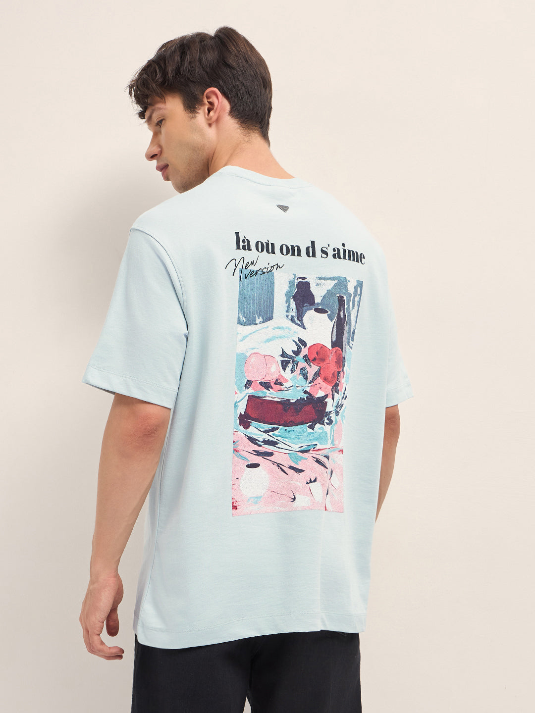 Men Cotton Crew Neck Printed Tshirt