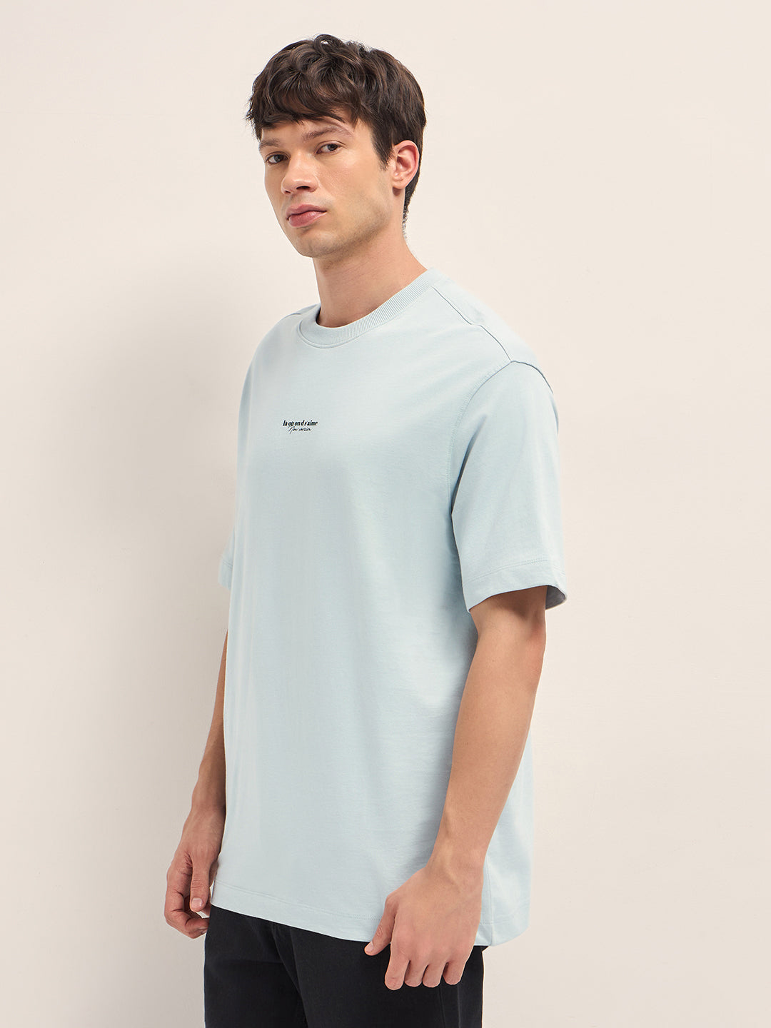 Men Cotton Crew Neck Printed Tshirt