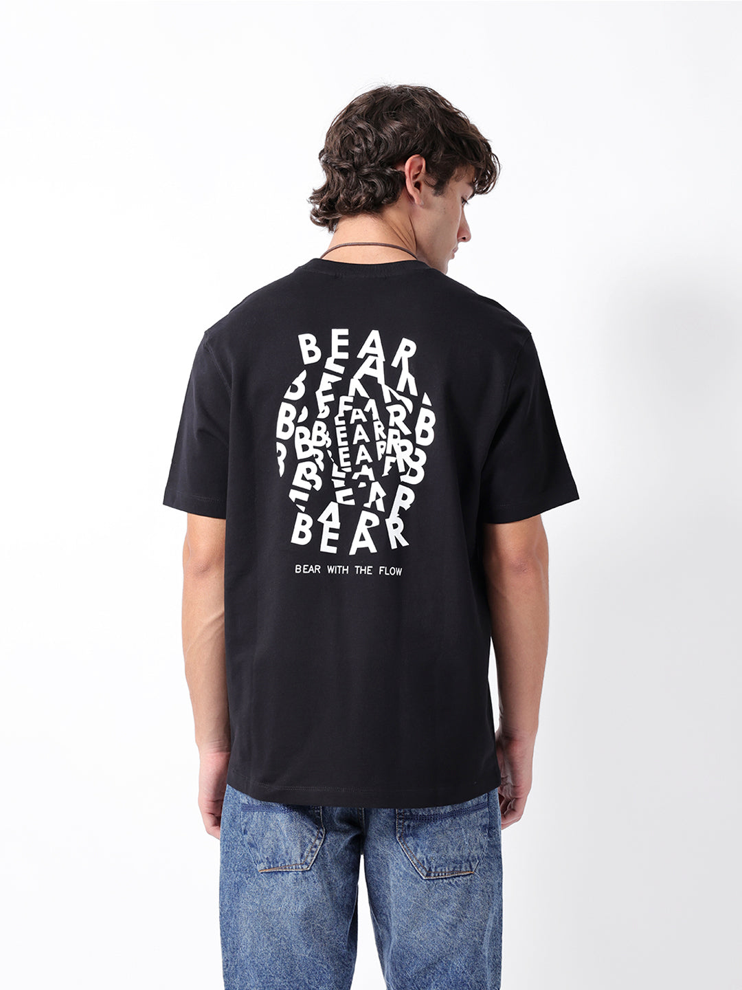 Men Black Cotton Printed T-Shirt