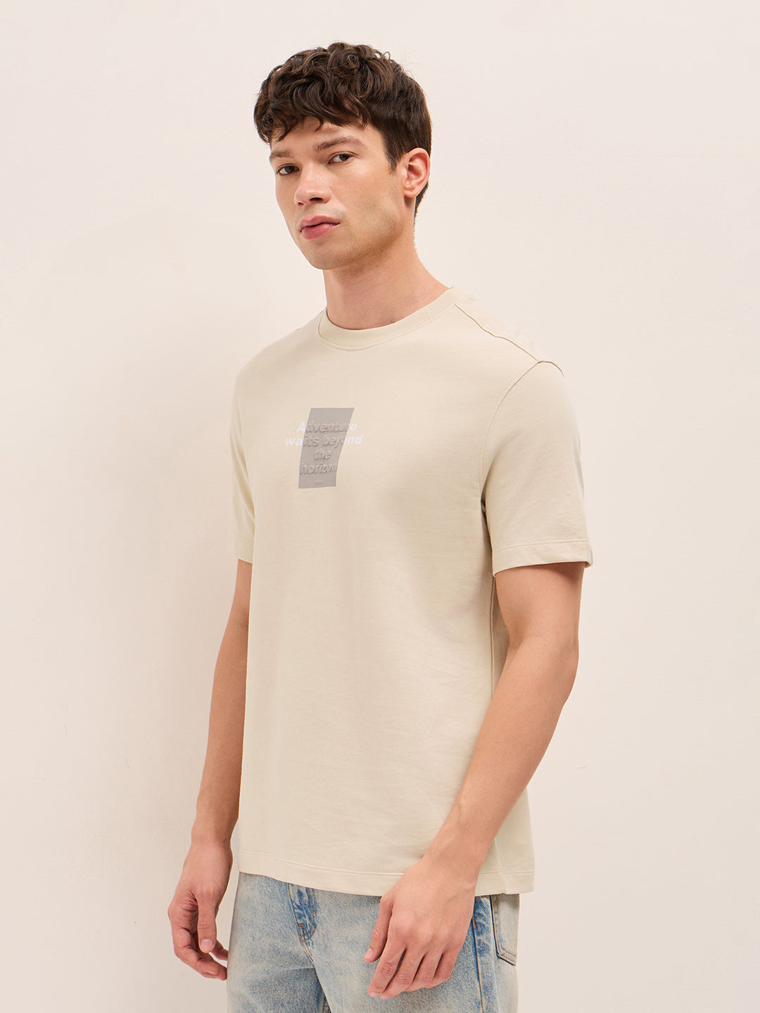 Men Pure Cotton Crew Neck T-Shirt