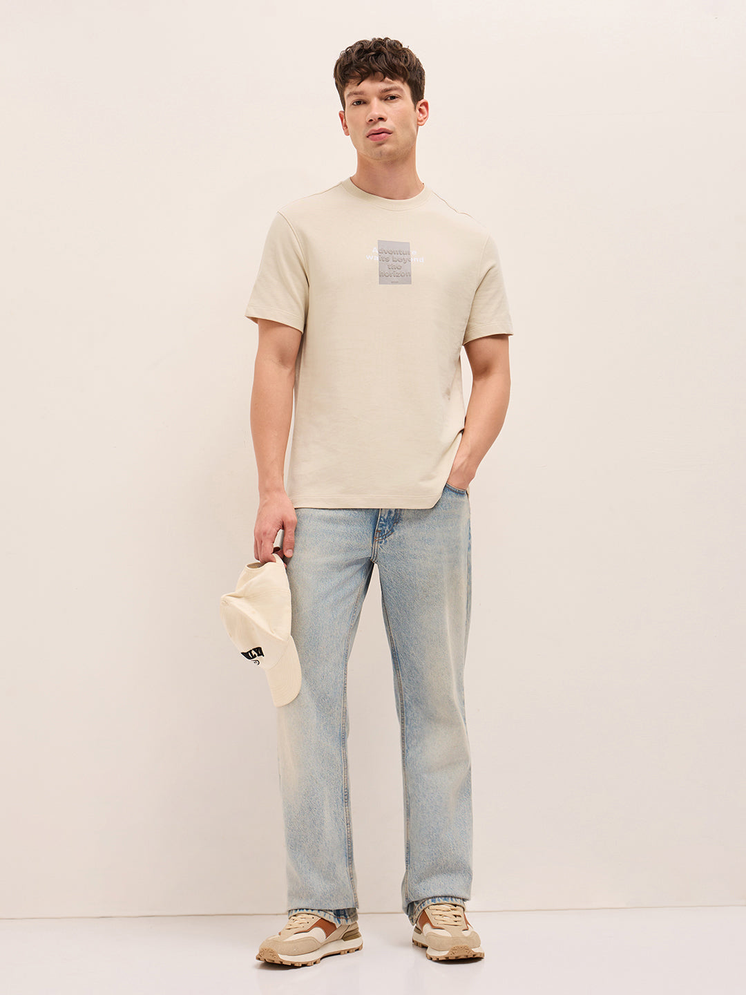 Men Pure Cotton Crew Neck T-Shirt