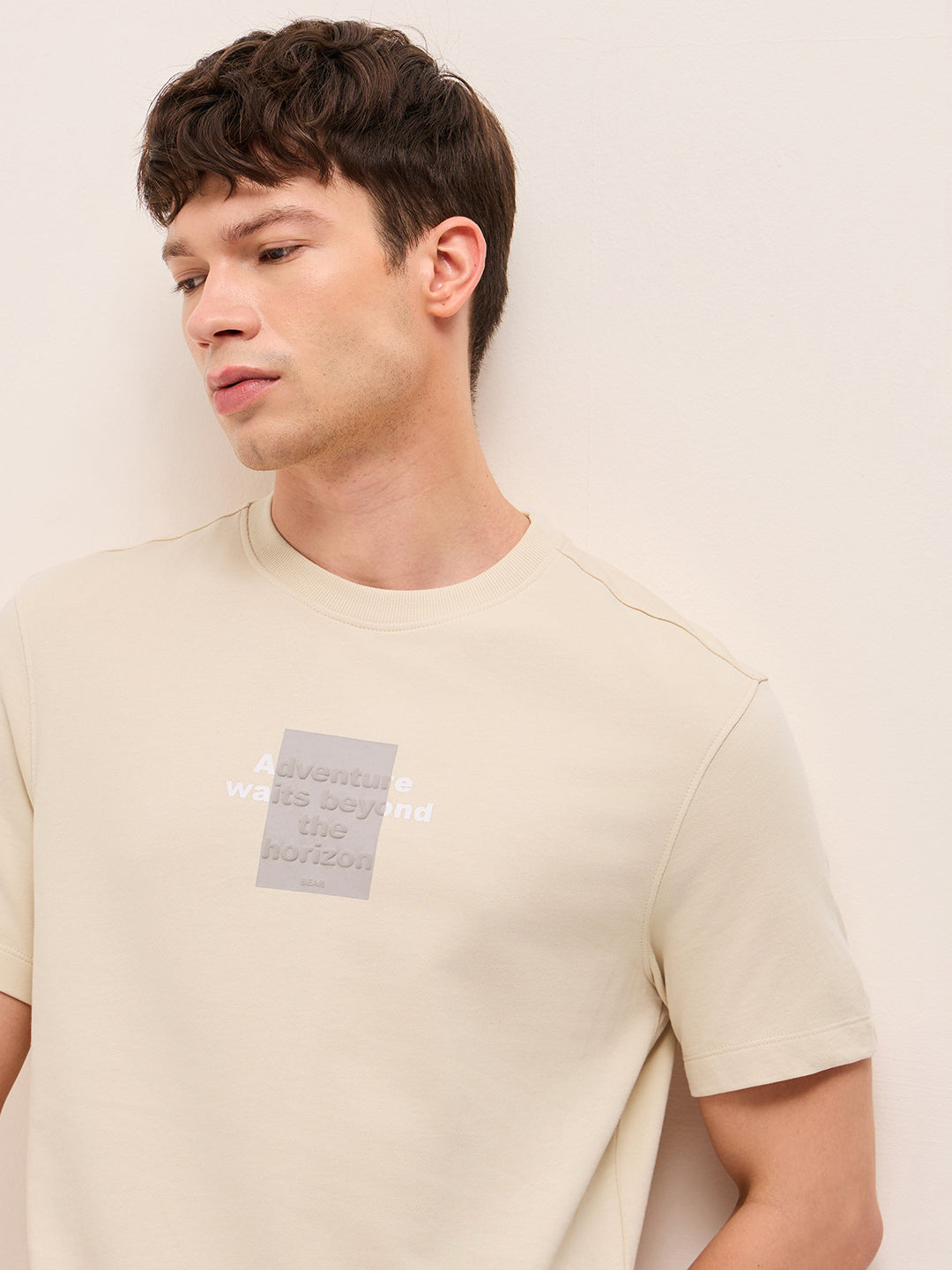 Men Pure Cotton Crew Neck T-Shirt