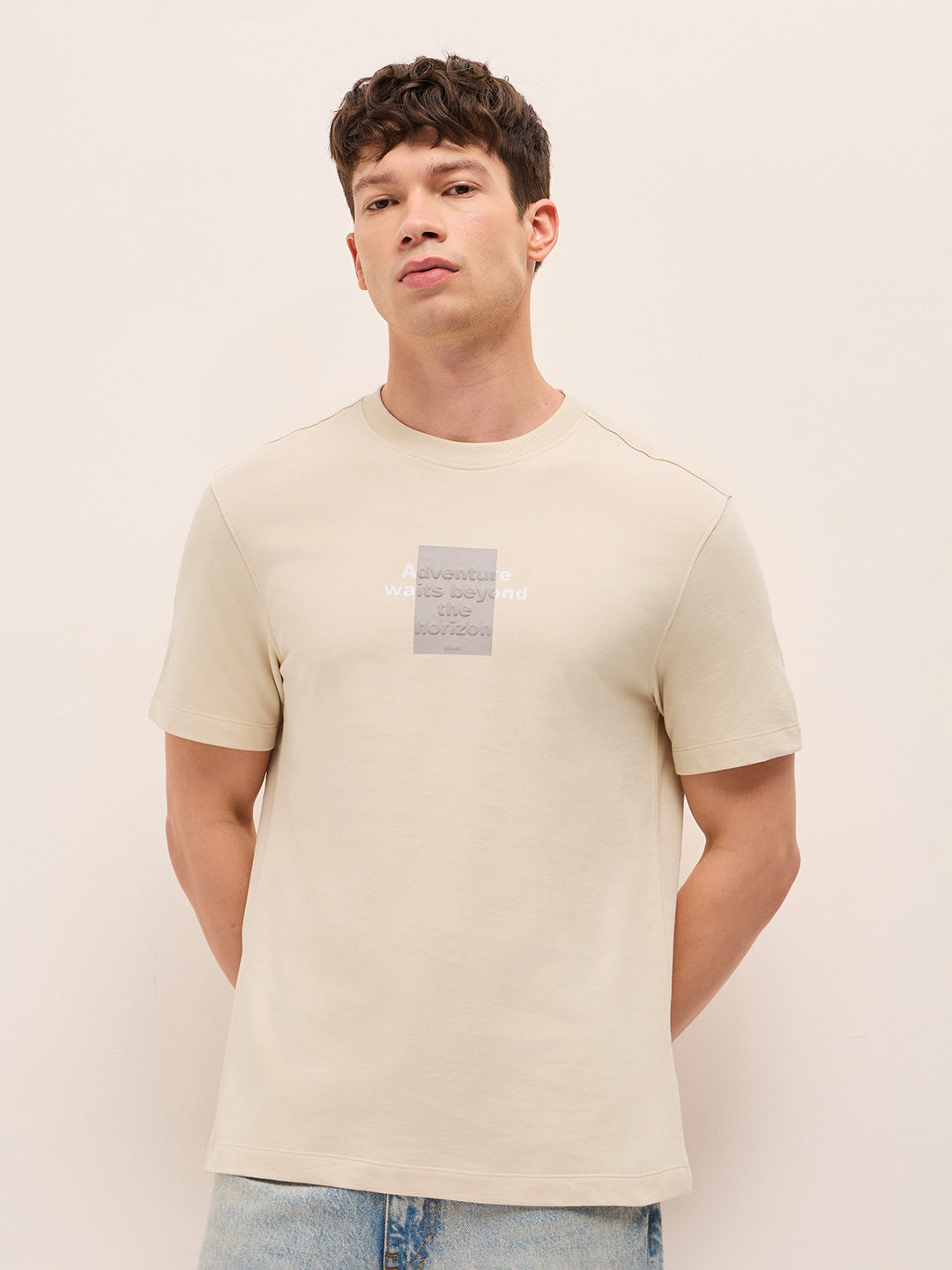 Men Pure Cotton Crew Neck T-Shirt