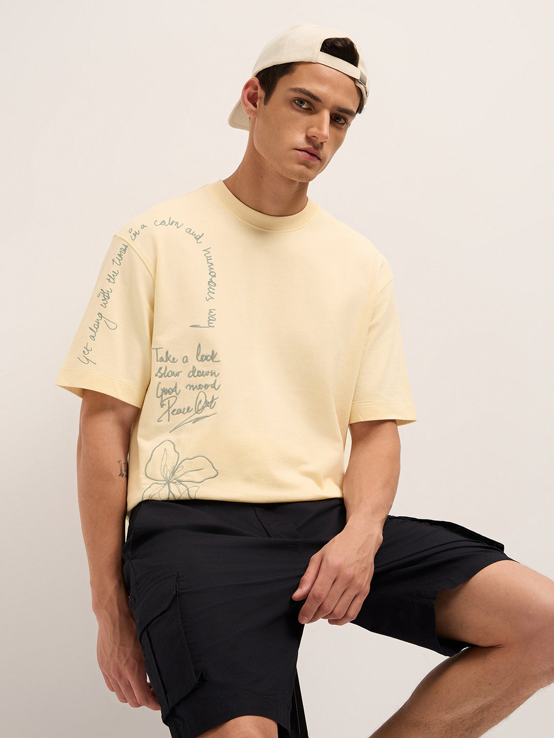 Men Cotton Graphic Printed Oversize Tshirt