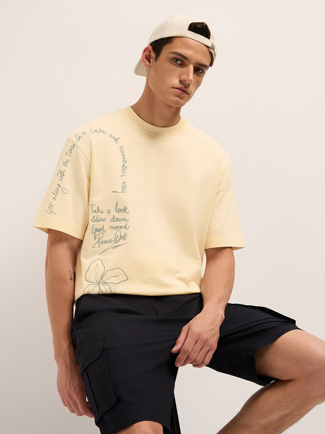 Men Cotton Graphic Printed Oversize Tshirt