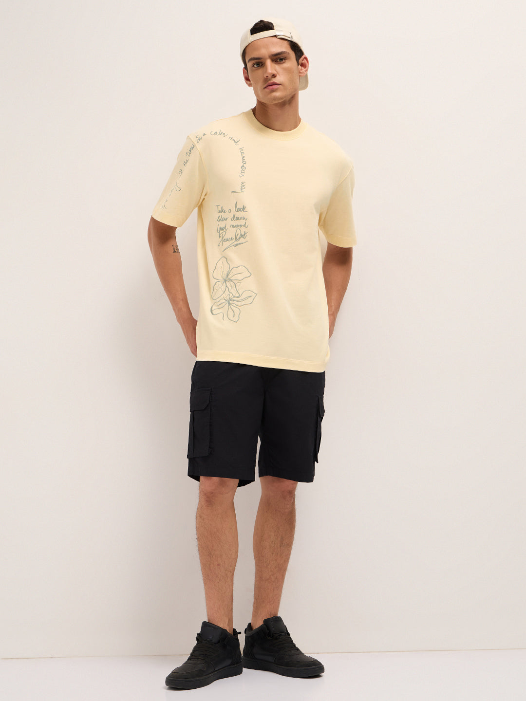 Men Cotton Graphic Printed Oversize Tshirt