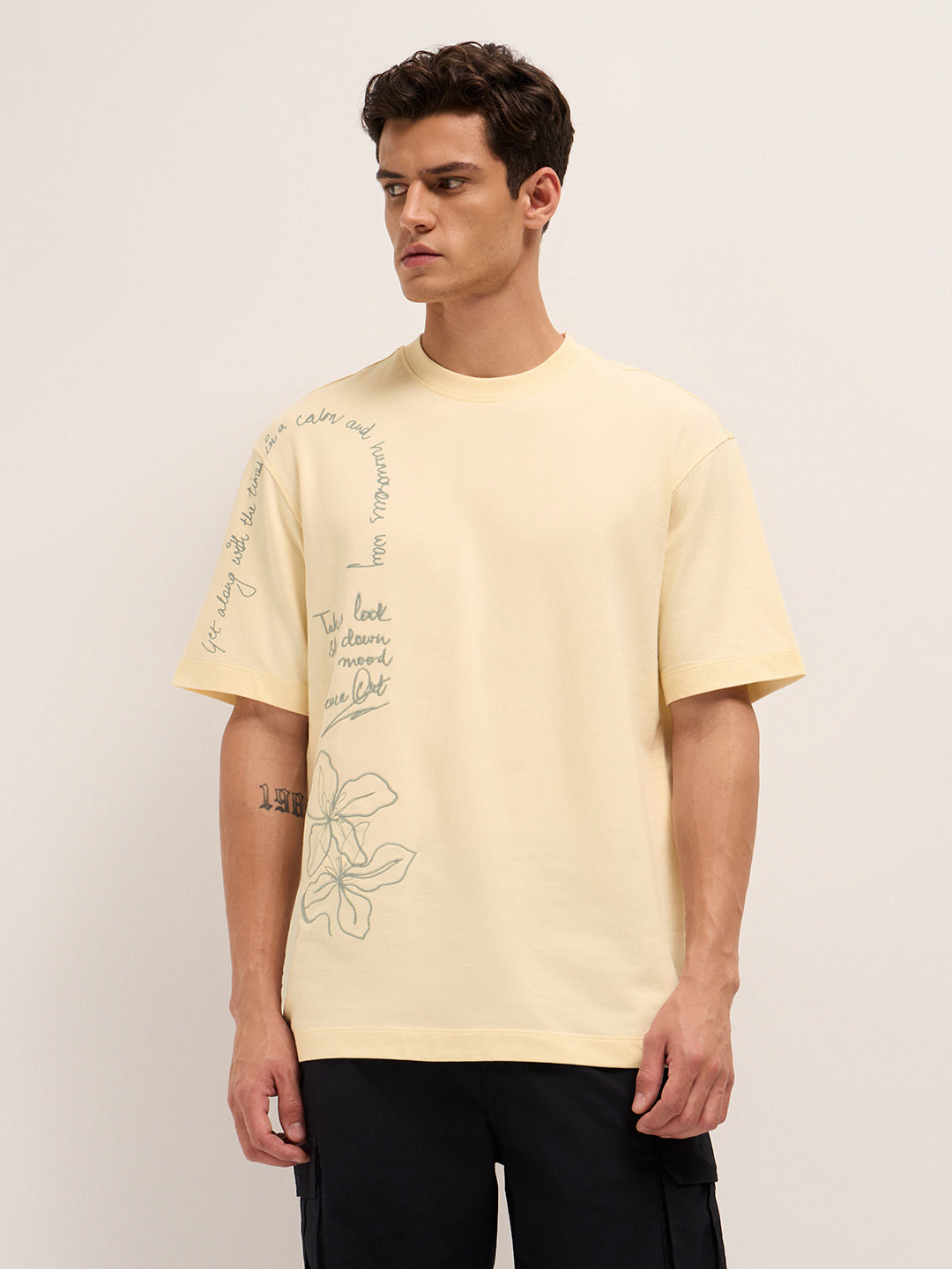Men Cotton Graphic Printed Oversize Tshirt