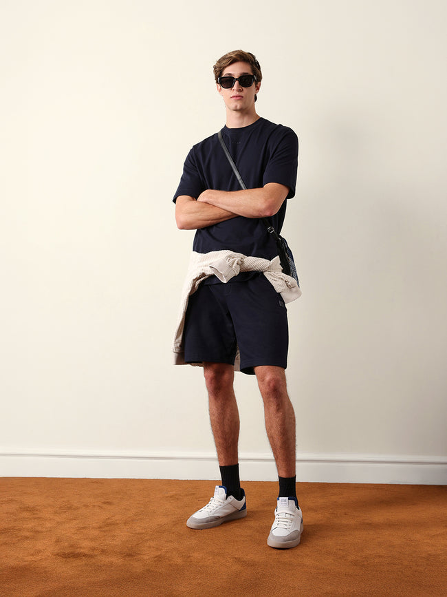 Men Pure Cotton Solid Round Neck Tshirt