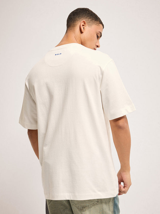 Men White Oversized Graphic T-Shirt