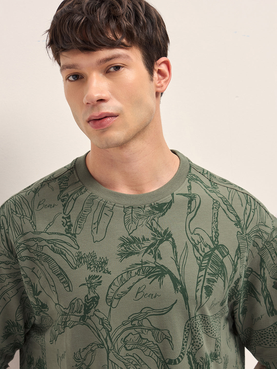 Men Cotton Crew Neck Printed Tshirt