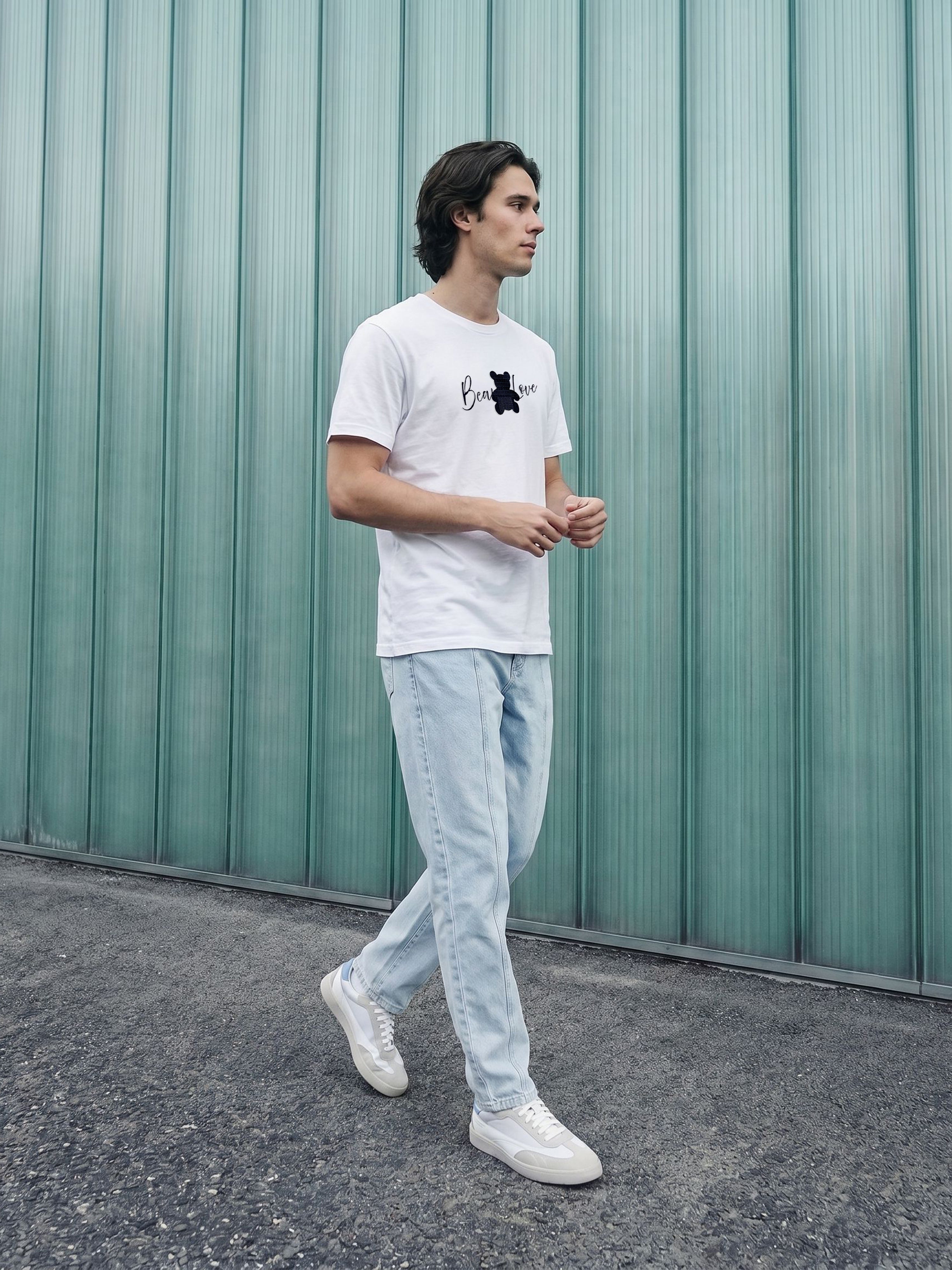 Men White  Cotton T-Shirt