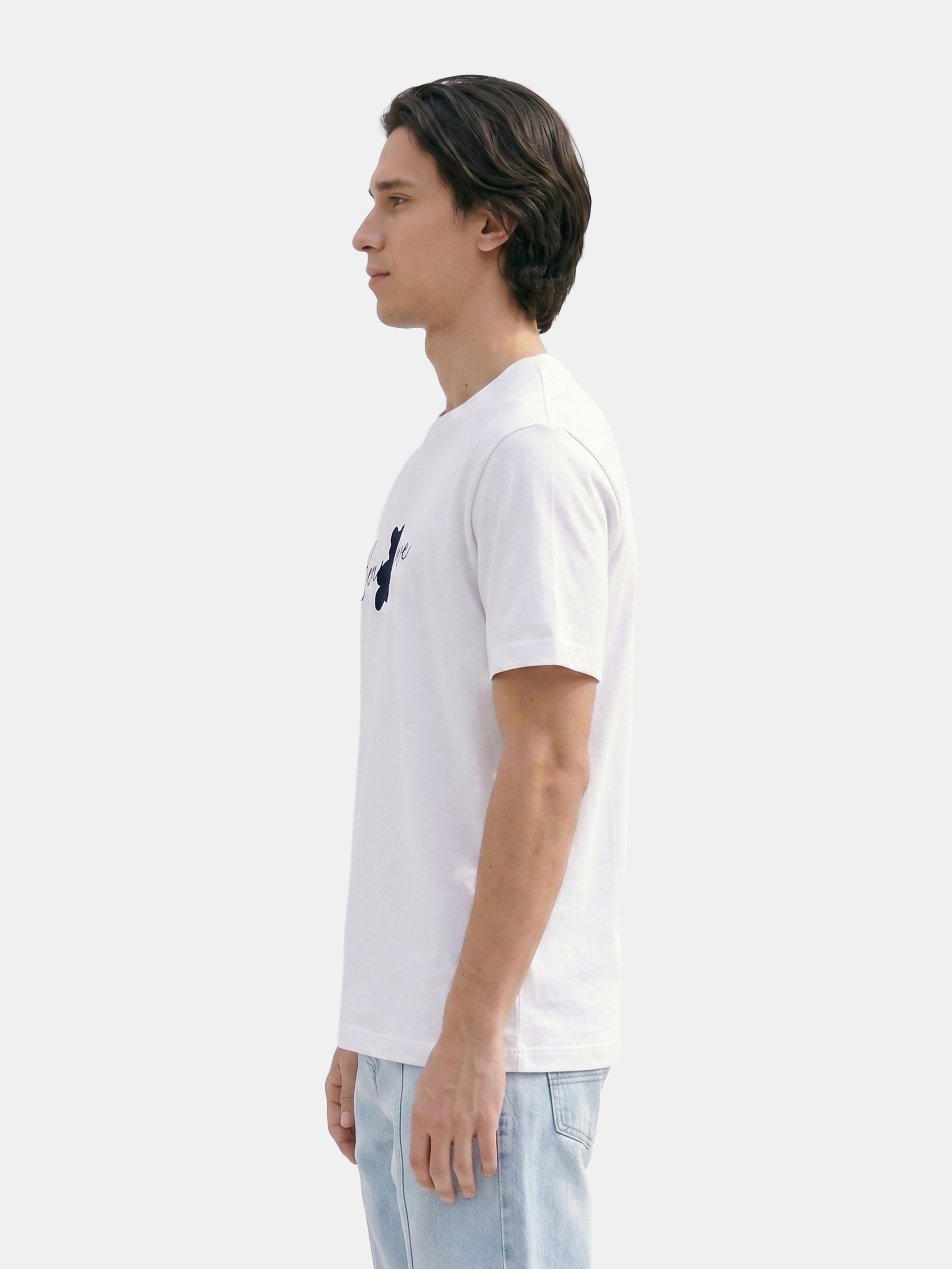Men White  Cotton T-Shirt