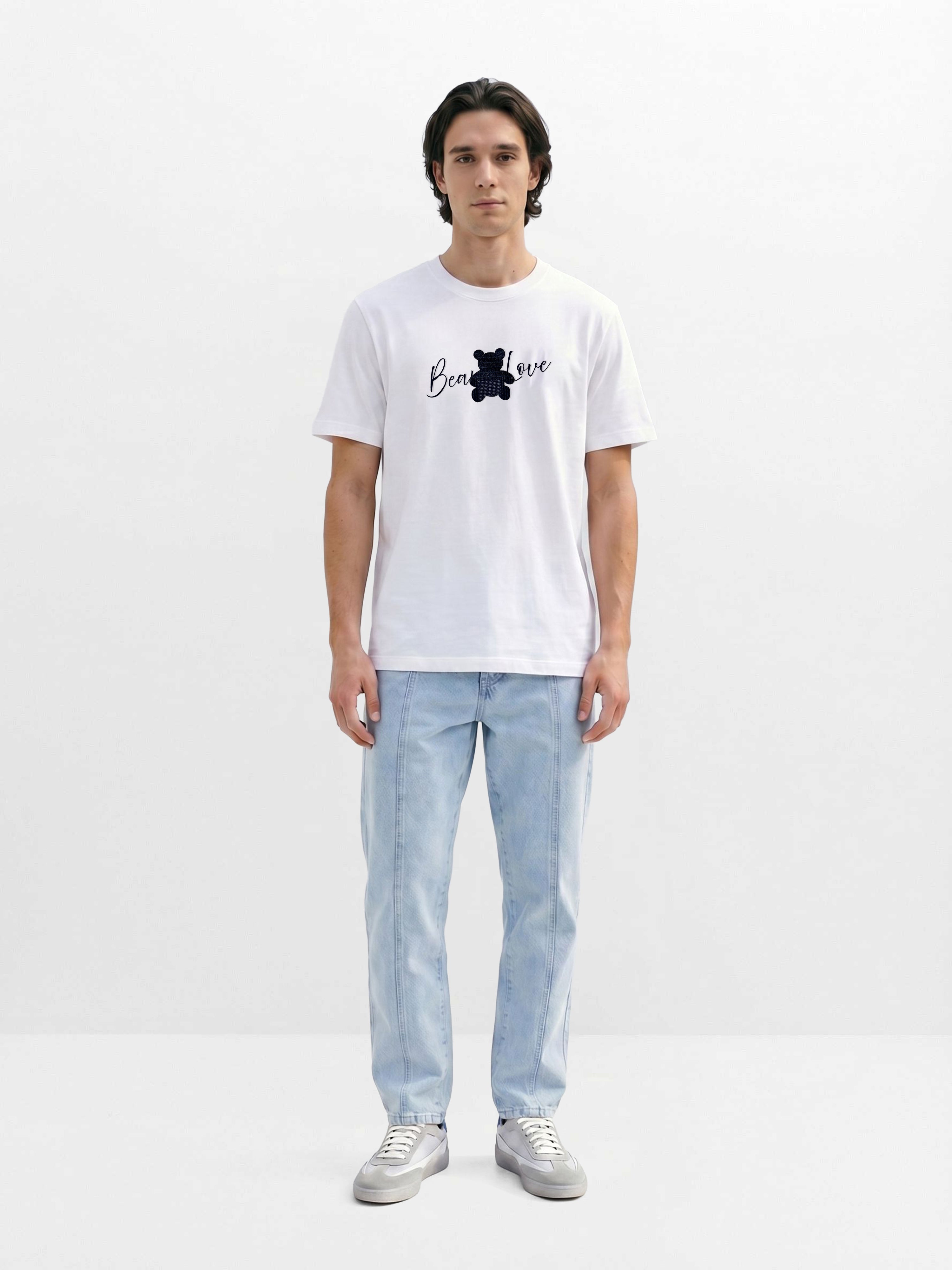 Men White  Cotton T-Shirt