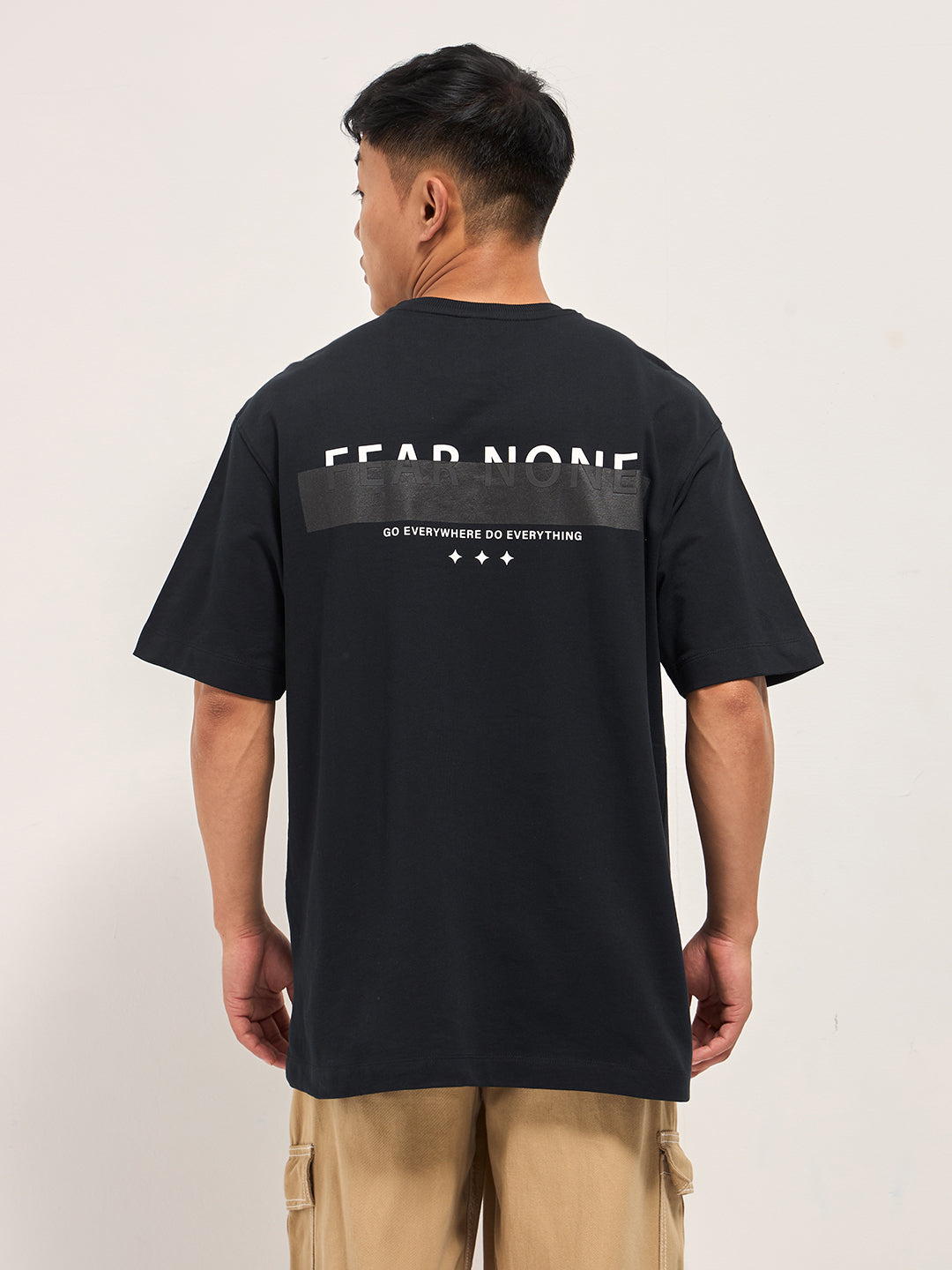 Men Black Oversized Graphic T-Shirt