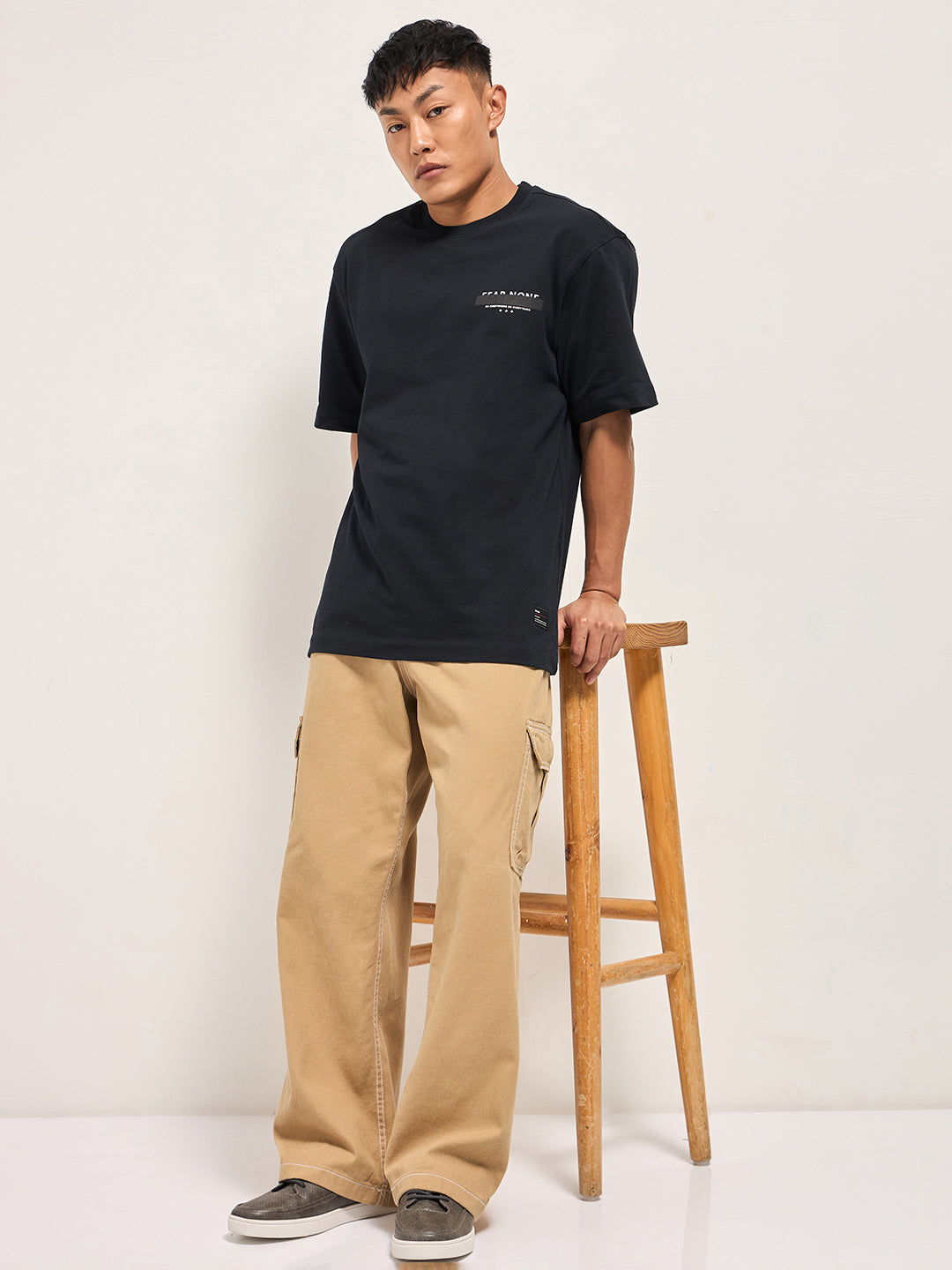 Men Black Oversized Graphic T-Shirt