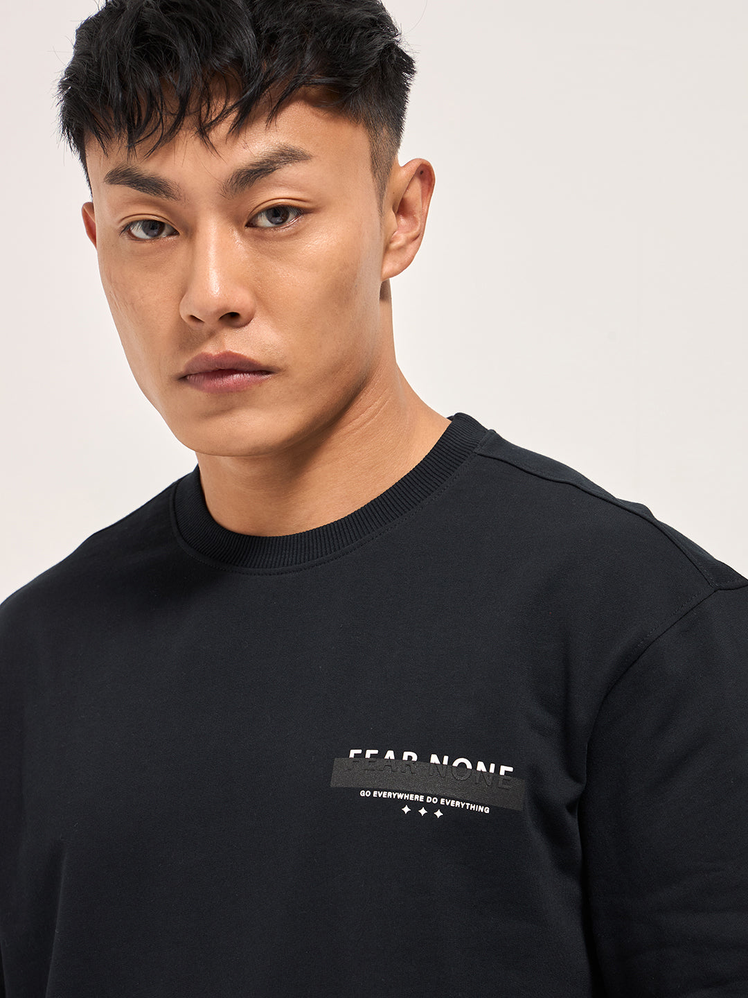 Men Black Oversized Graphic T-Shirt
