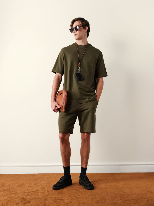 Men Pure Cotton Solid Round Neck Tshirt