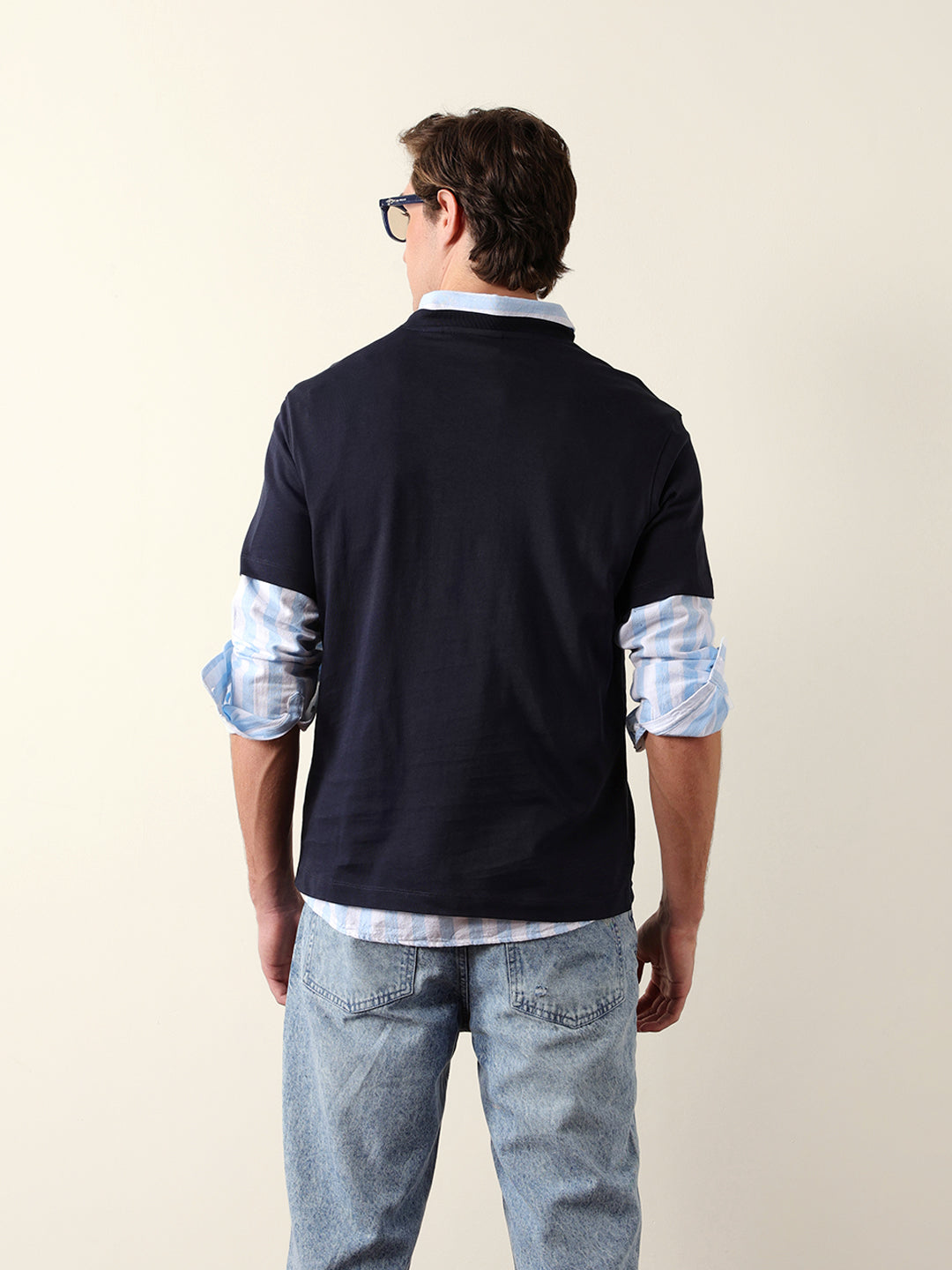 Men Pure Cotton Solid Round Neck Tshirt