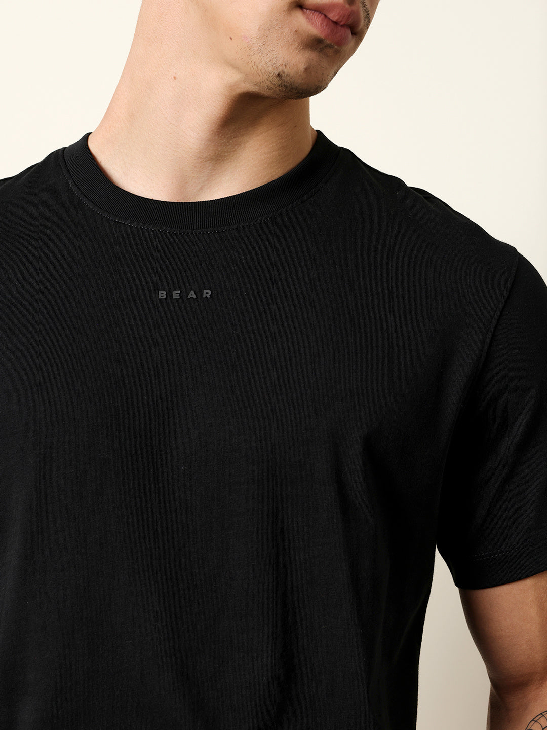 Men Black Half Sleeve Regular T-Shirt