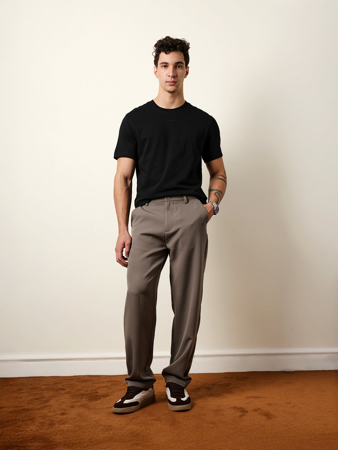 Men Black Half Sleeve Regular T-Shirt