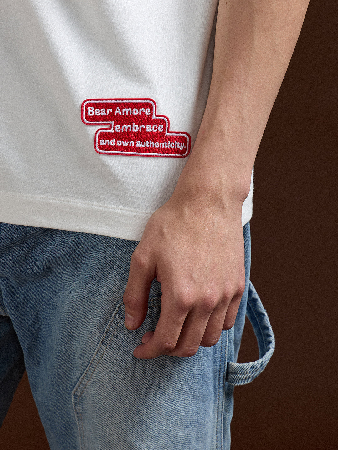 Men White Oversized Crew Neck T-Shirt