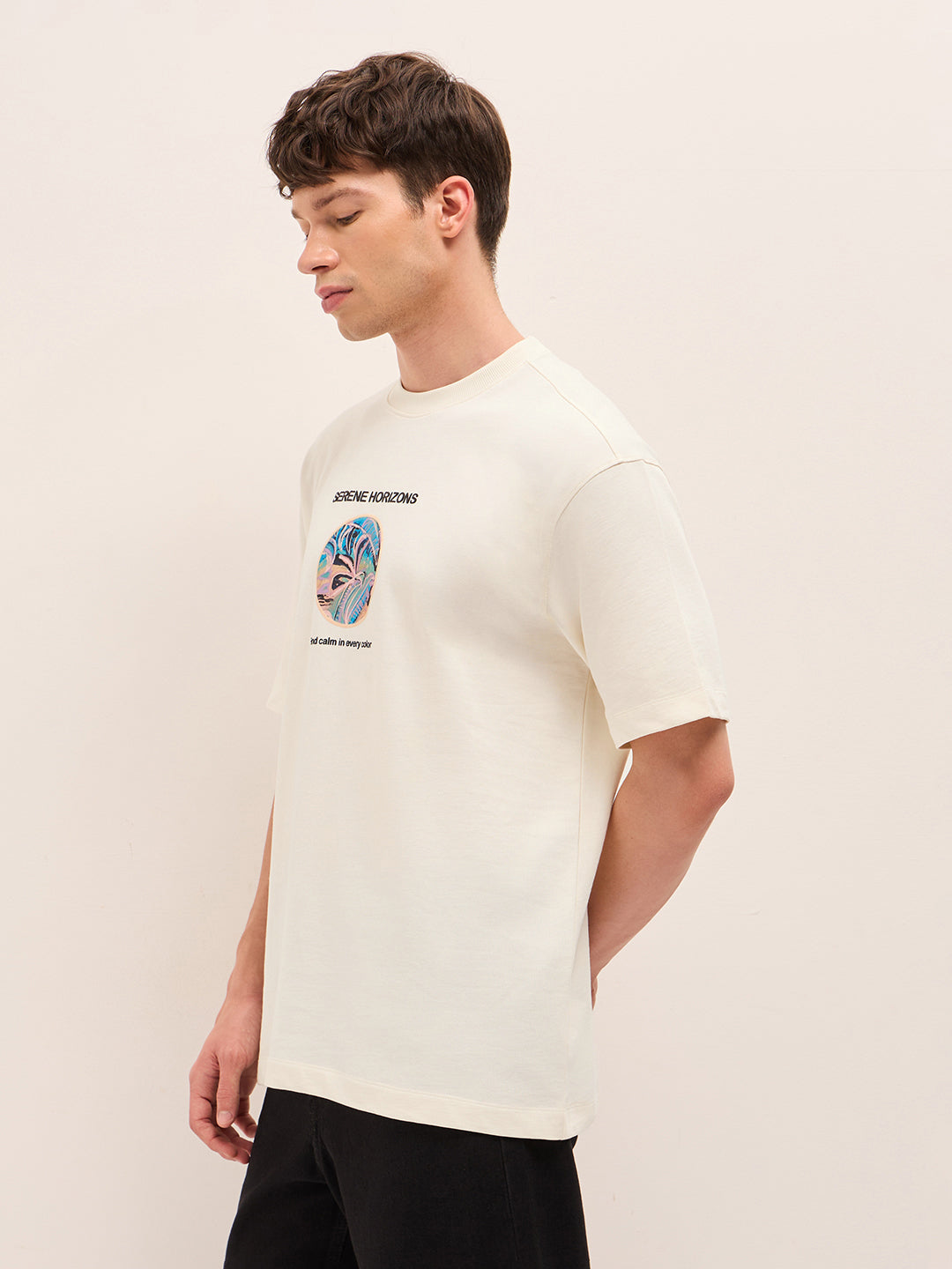 Men Pure Cotton Crew Neck T-Shirt
