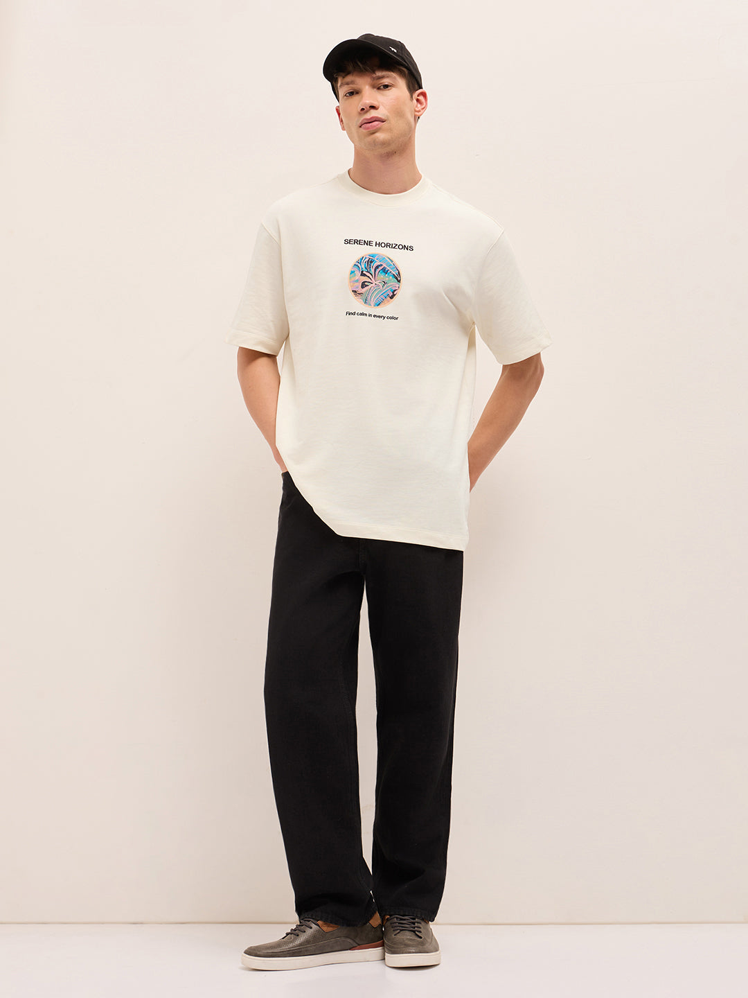 Men Pure Cotton Crew Neck T-Shirt