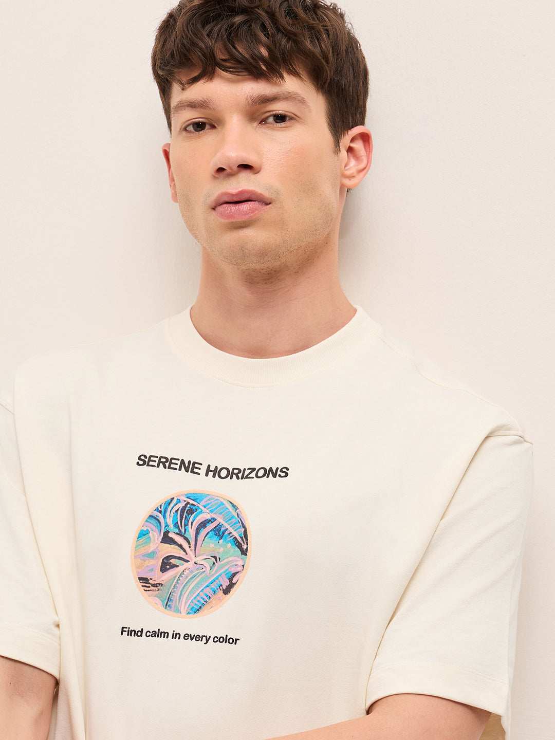 Men Pure Cotton Crew Neck T-Shirt