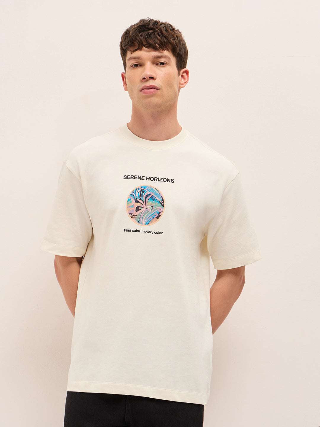 Men Pure Cotton Crew Neck T-Shirt