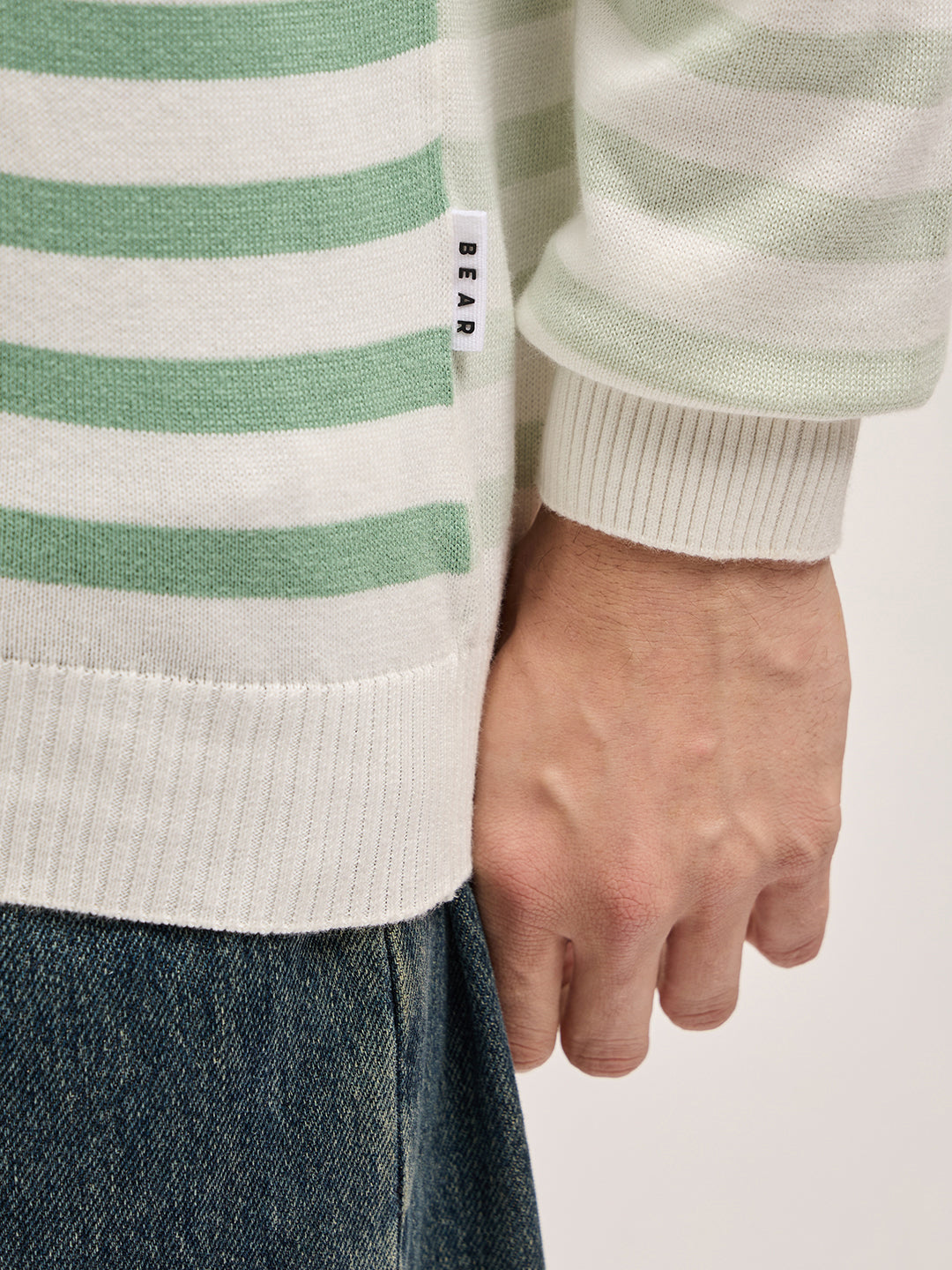 Men Multi-Color Horizontal Striped Slim Fit Ribbed Crew Neck T-shirt