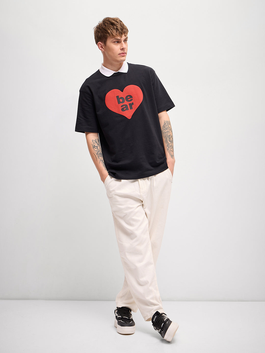 Men Black digital print Crew Neck T-Shirt