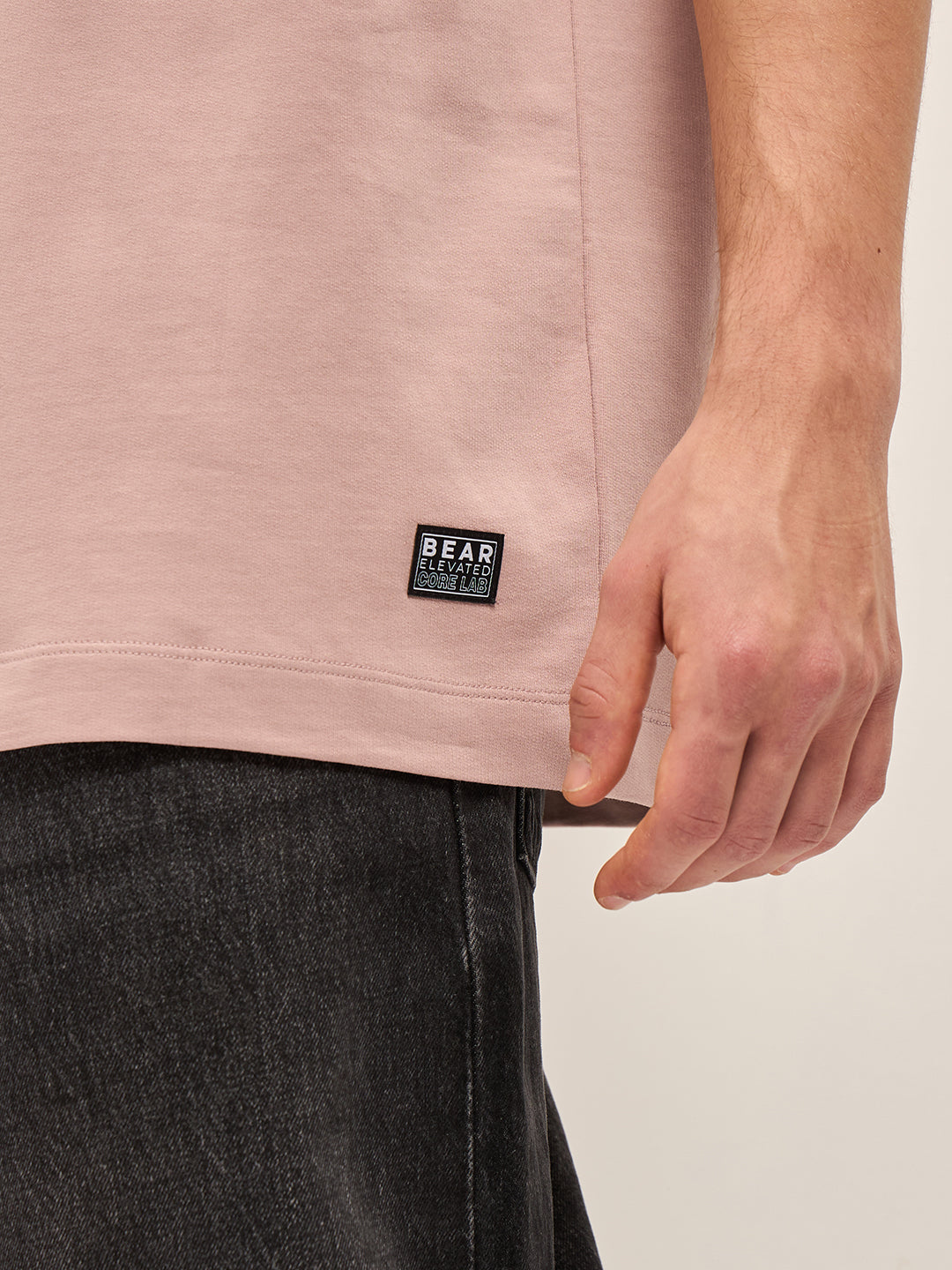 Men Dusty Pink Graphic Printed Crew Neck T-shirt