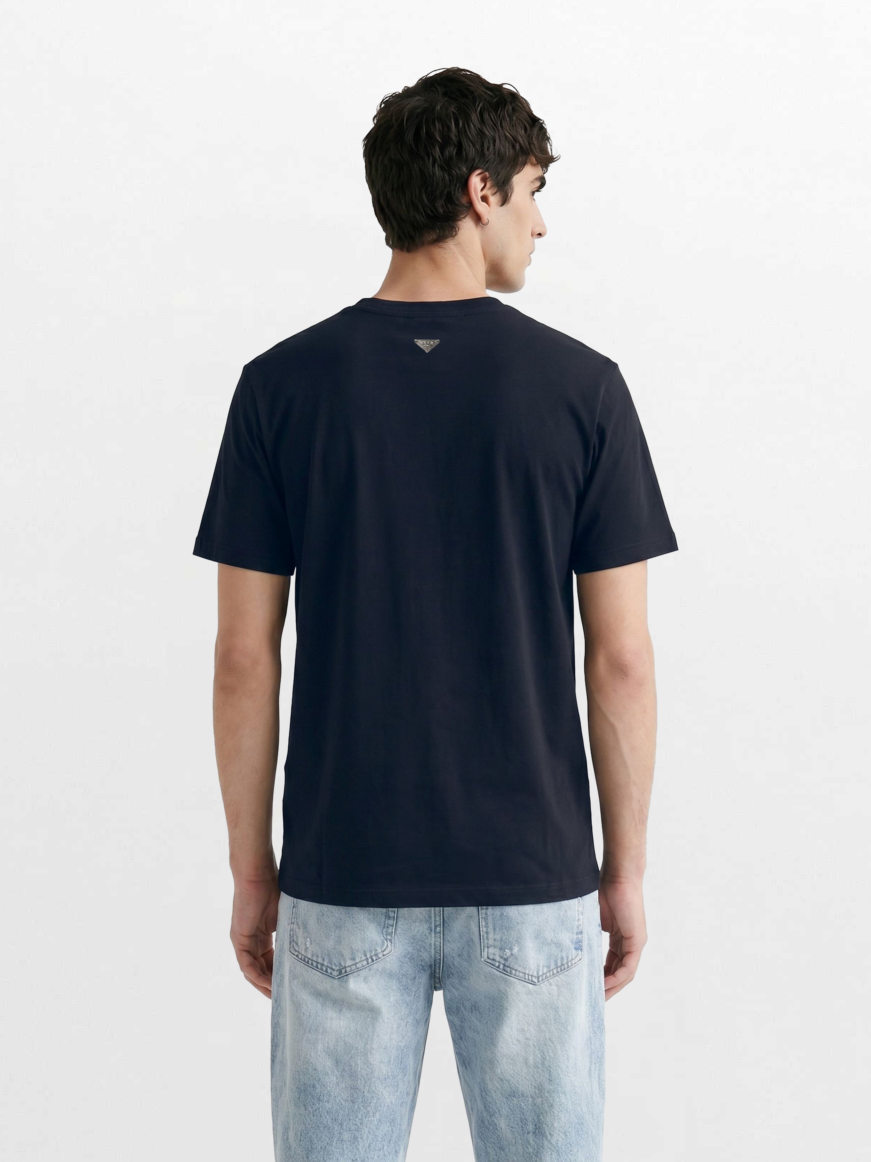 Men Black  Cotton T-Shirt