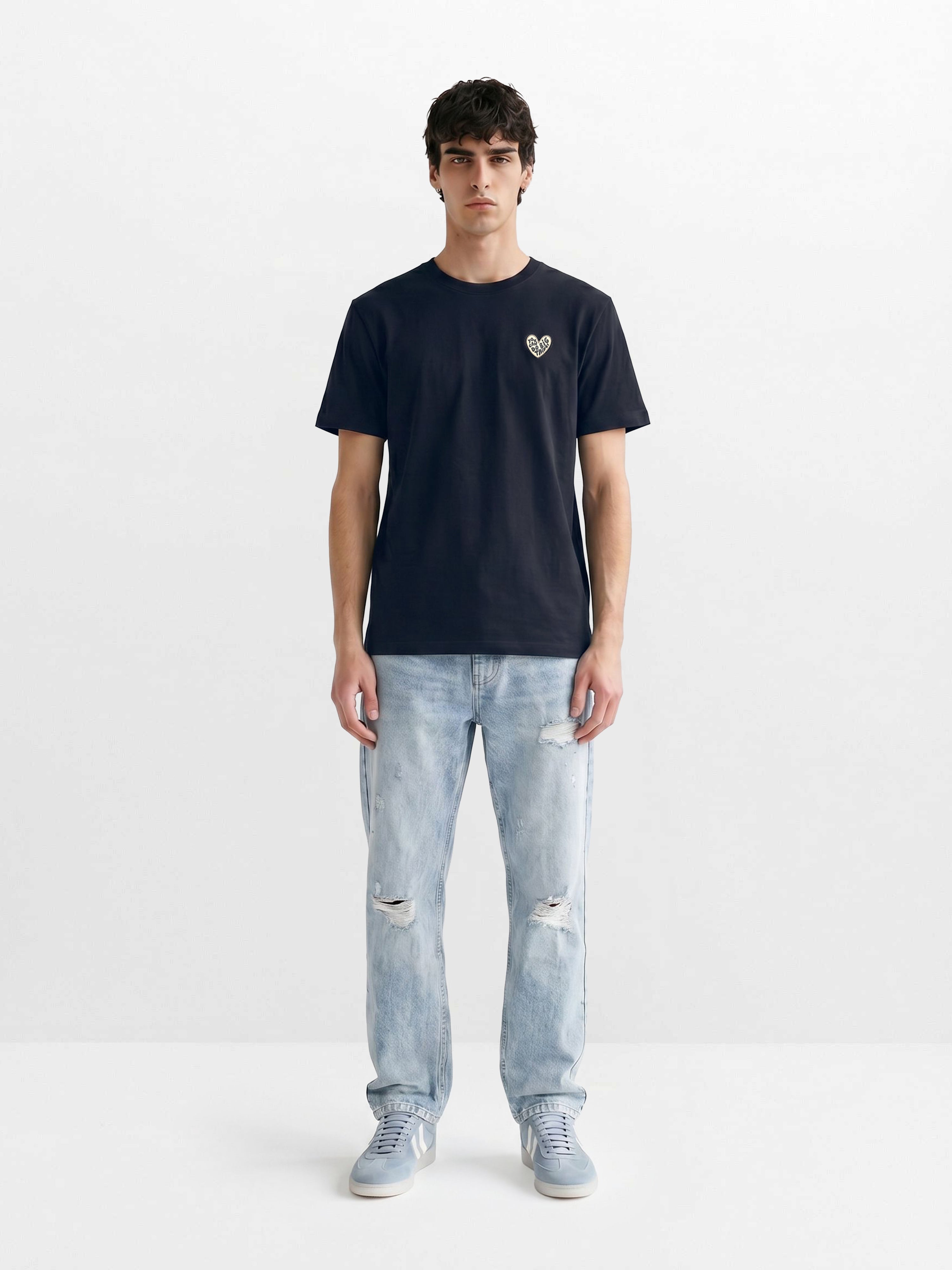 Men Black  Cotton T-Shirt