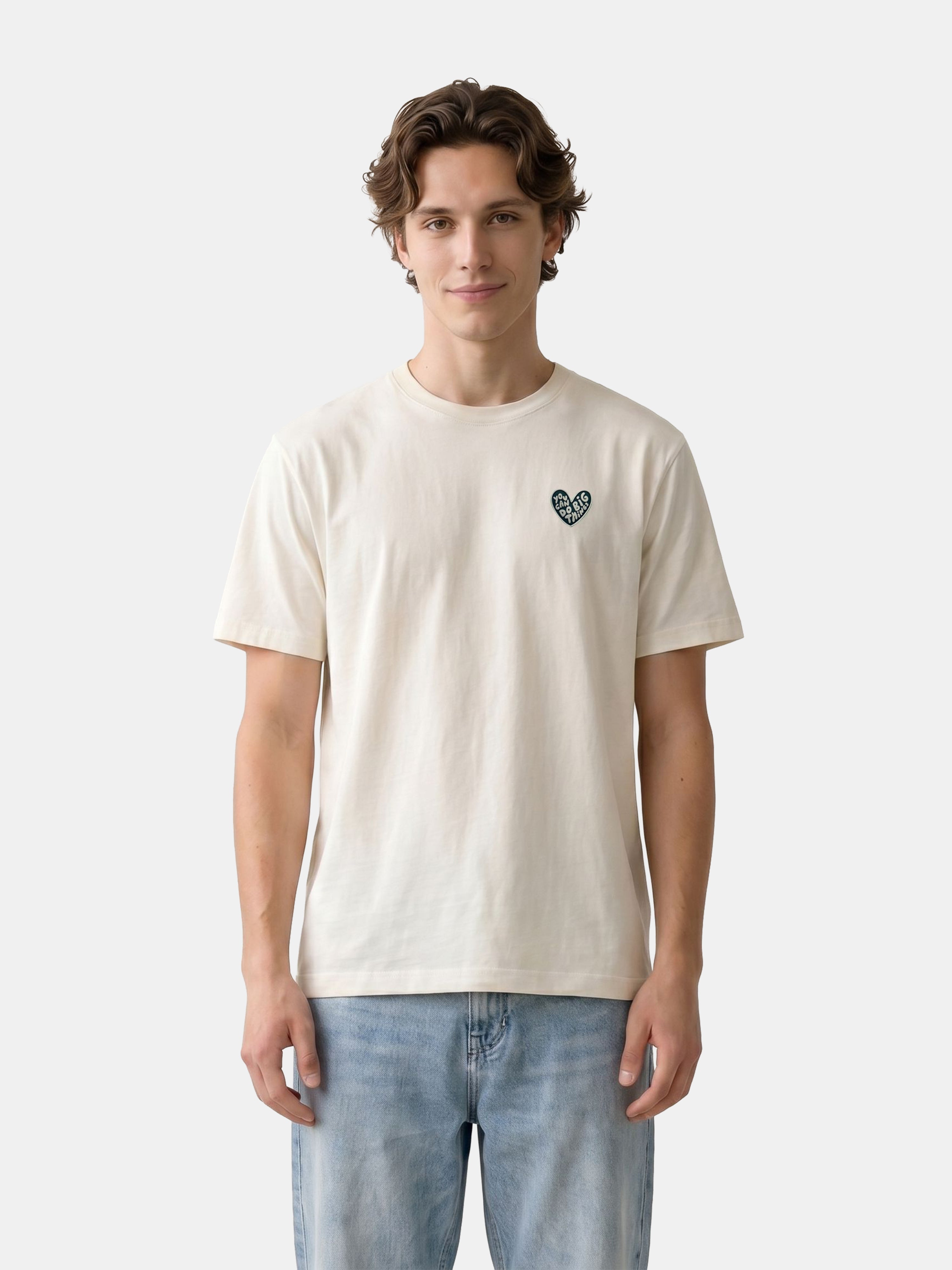 Men Off White  Cotton T-Shirt