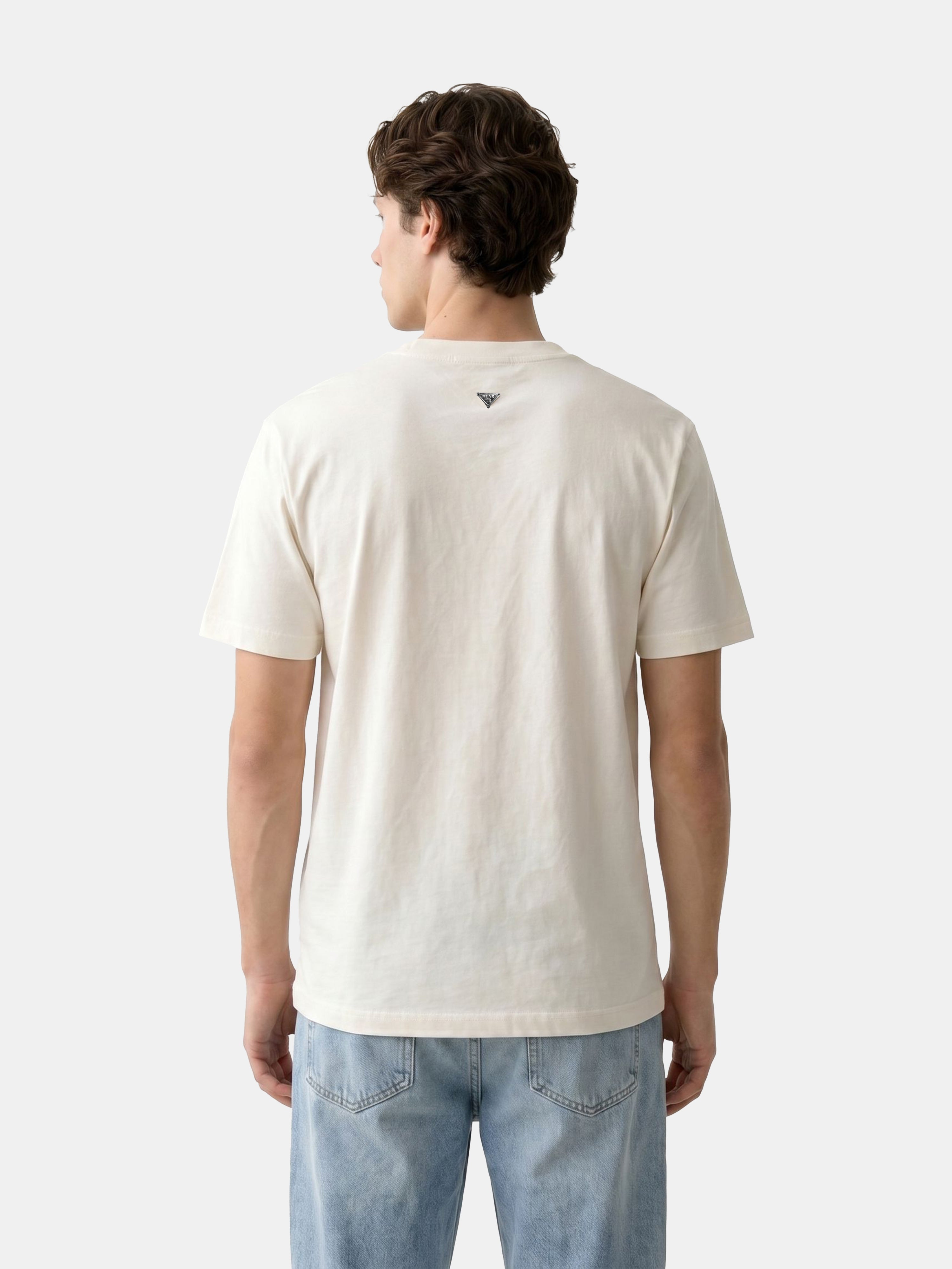 Men Off White  Cotton T-Shirt