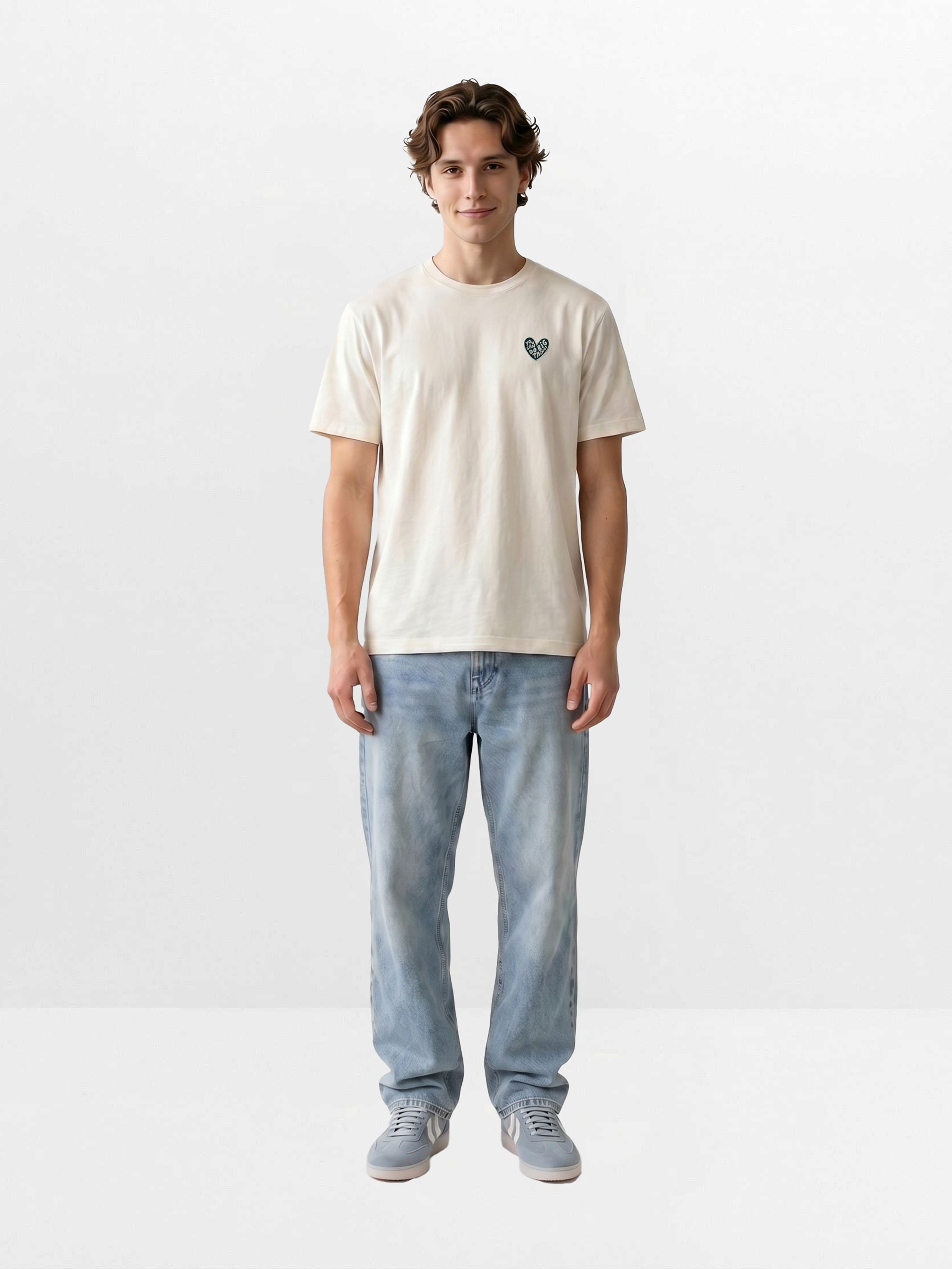 Men Off White  Cotton T-Shirt