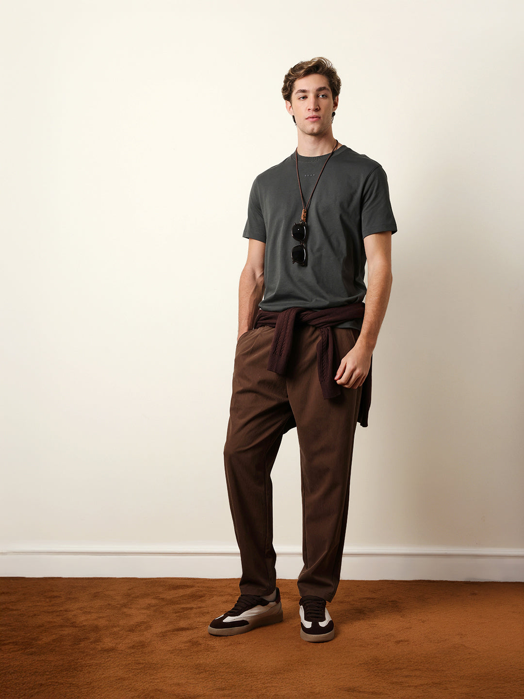 Men Grey Half Sleeve Regular T-Shirt