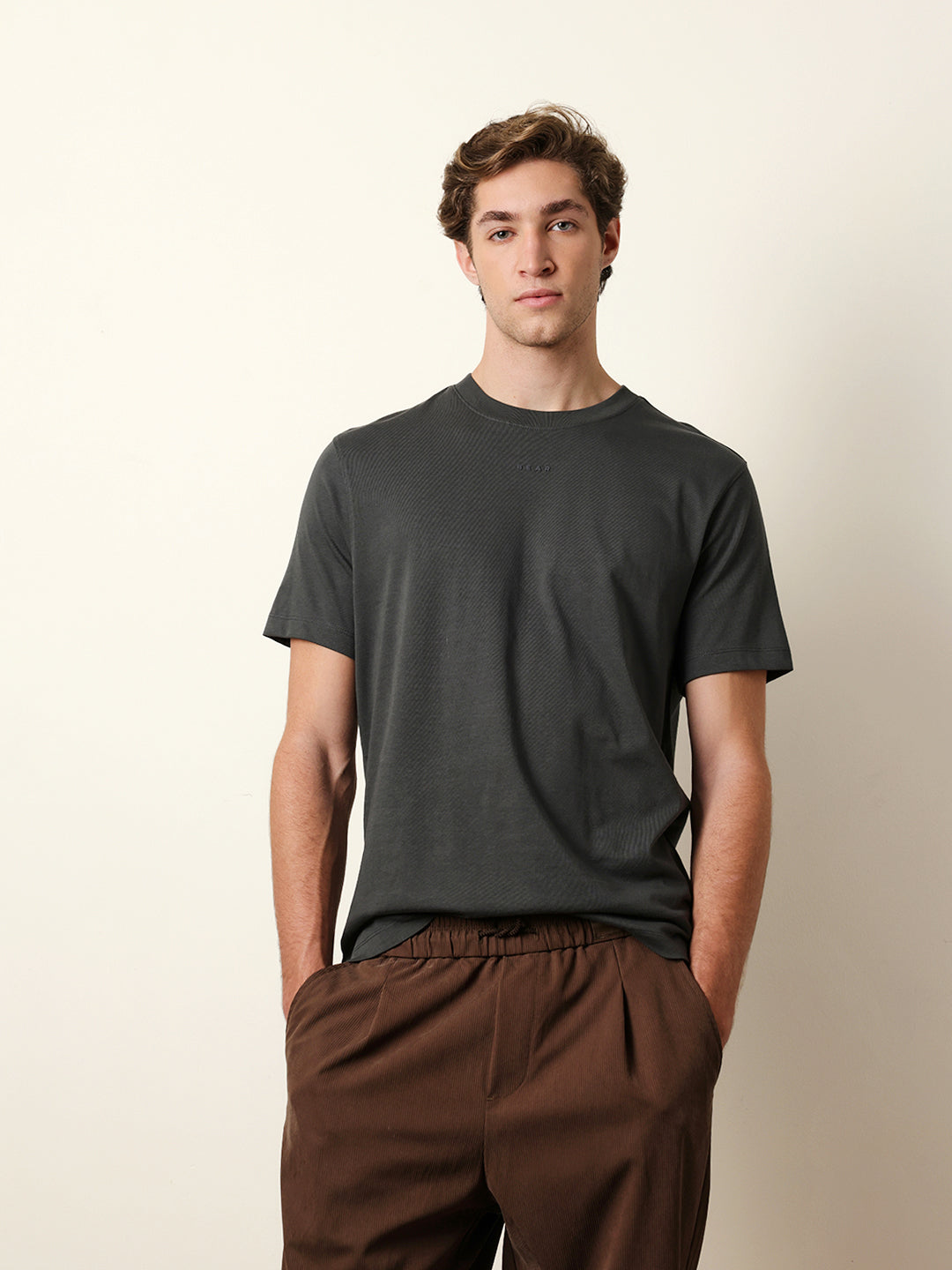 Men Grey Half Sleeve Regular T-Shirt