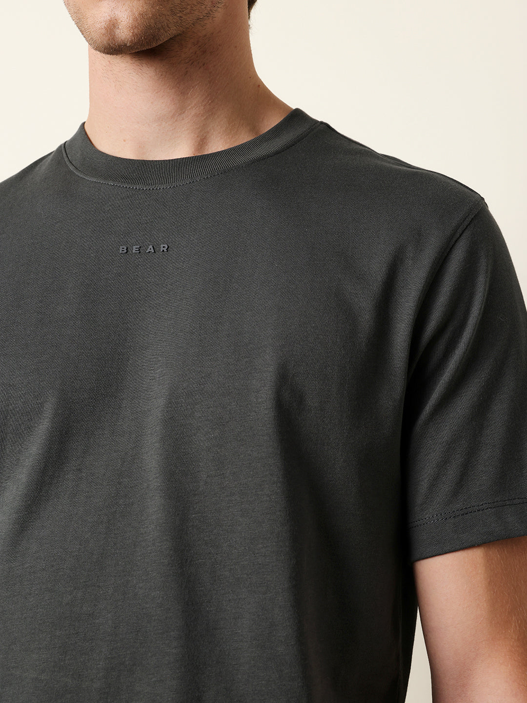 Men Grey Half Sleeve Regular T-Shirt