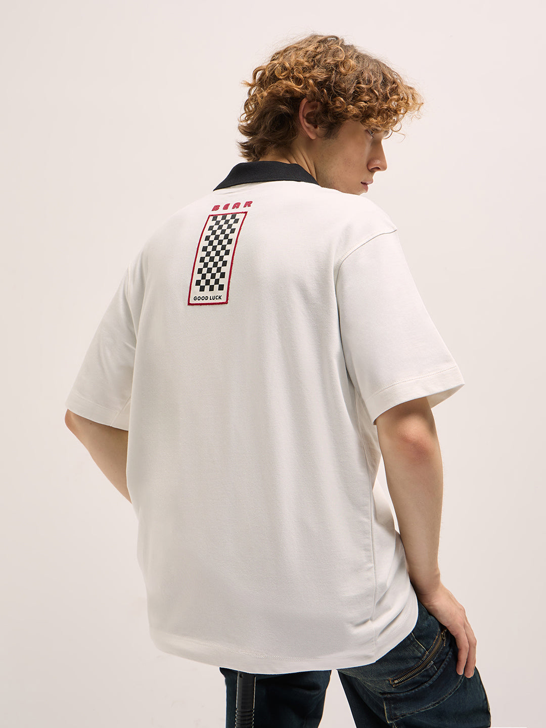 Men White Sporty Tee