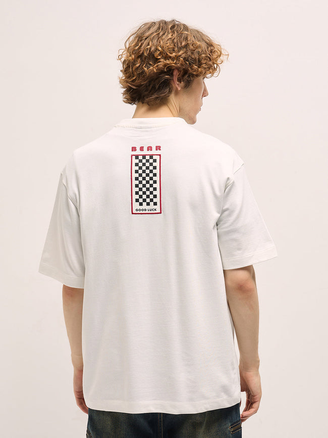 Men White Sporty Tee